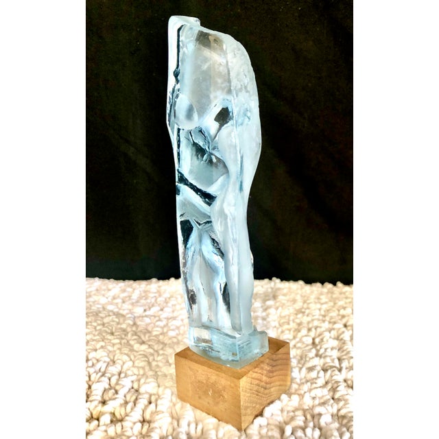 Mid-Century Modern Mid-Century Modern Glass Sculpture of a Man Holding a Flag, by Jan Černý For Sale - Image 3 of 6