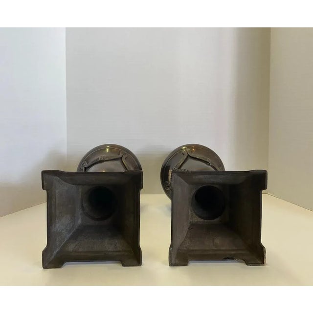 Bronze Antique Bronze Vases a Pair For Sale - Image 8 of 9