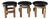 Vintage Art Deco Geometric Low Stools, France, 1930s, Set of 3 For Sale