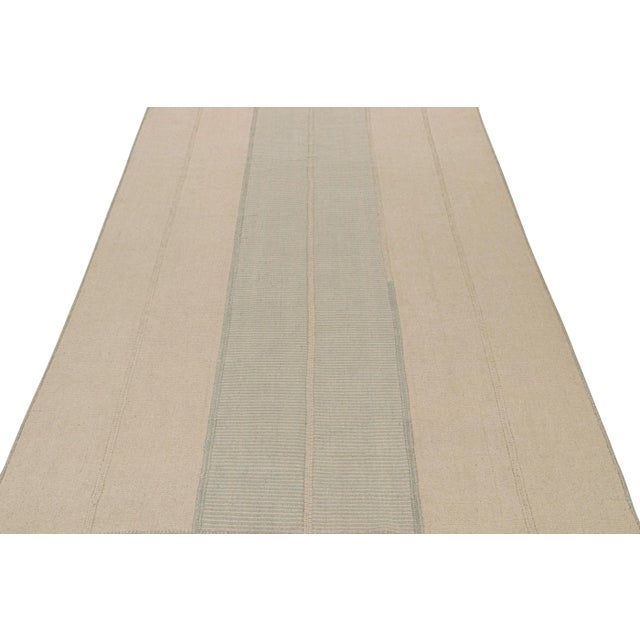Contemporary Rug & Kilim’s Contemporary Kilim in Blue & Beige For Sale - Image 3 of 7