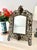 Early 20th Century Antique Gilded Cast Iron Cherub and Lion Heads, Victorian French Style Ornate Vanity Table Mirror From Late 19th Century For Sale - Image 5 of 12