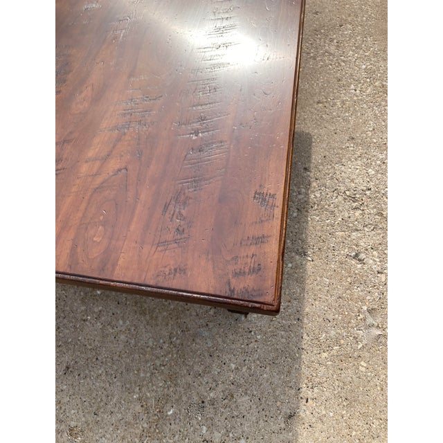 Large Walnut Cocktail Table by Wright Table Company For Sale - Image 4 of 12