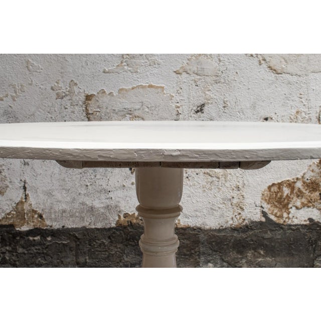 Wood Swedish Gustavian Painted Oval Tea or Game Table For Sale - Image 7 of 8