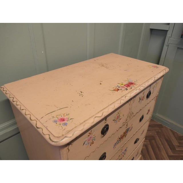 Victorian Chest of Drawers with Hand Painted Flowers For Sale - Image 4 of 8