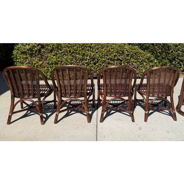 Authentic McGuire Vintage Rattan Dining Chairs, a Set of 4 With Caned Backs For Sale In San Diego - Image 6 of 14