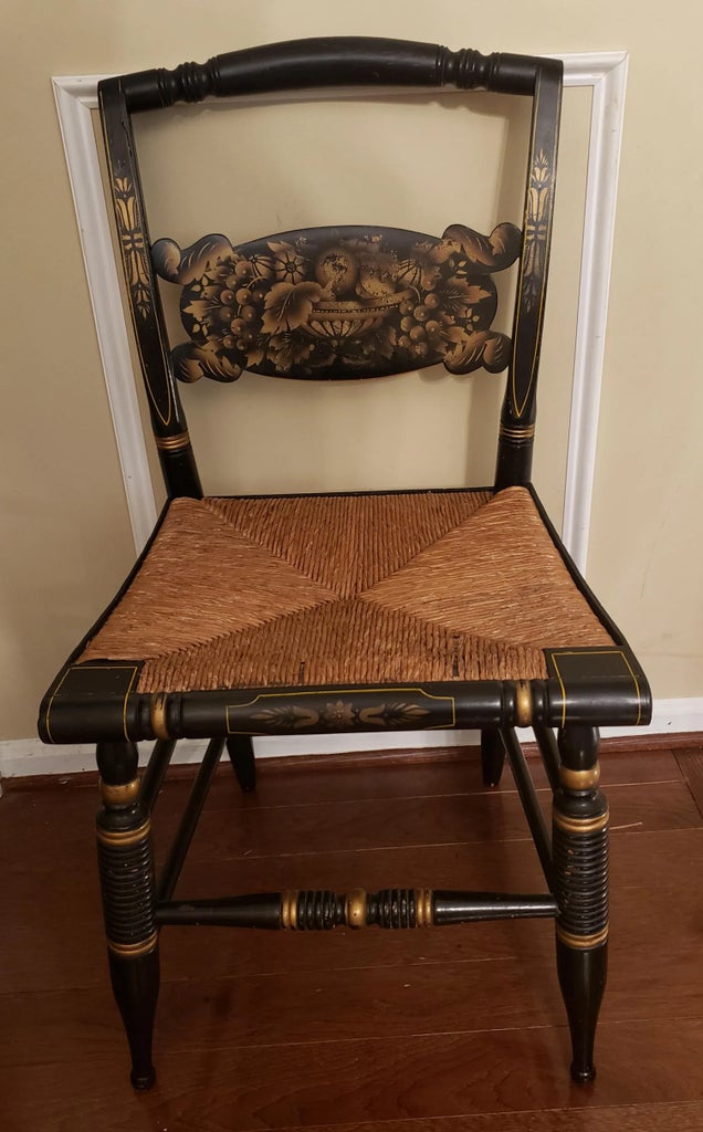 1970s Vintage Lambert Hitchcock Chair Co. Painted & Stenciled
