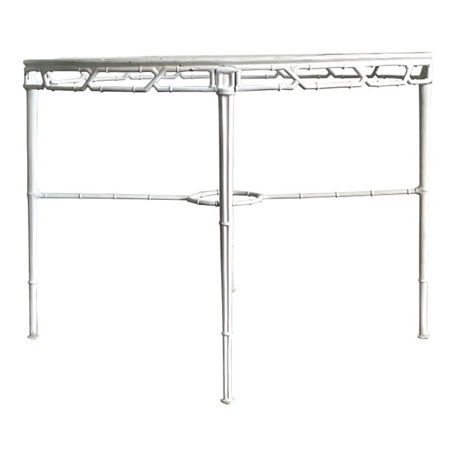 Vintage Boho Cast Aluminum Dining Table After Brown Jordan For Sale