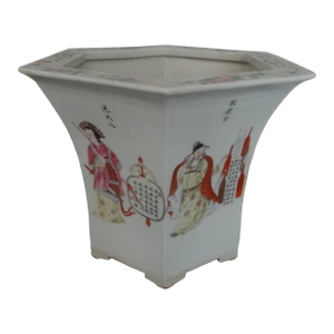 Antique Chinese Jardiniere in a Hexagon Shape
