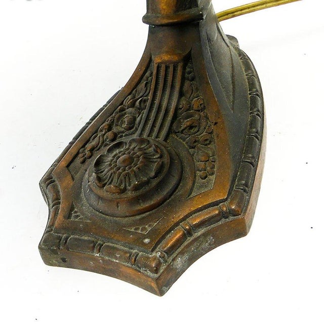 Metal Table Lamp with Floral Motifs, Austria-Hungary, Early 20th Century For Sale - Image 11 of 12
