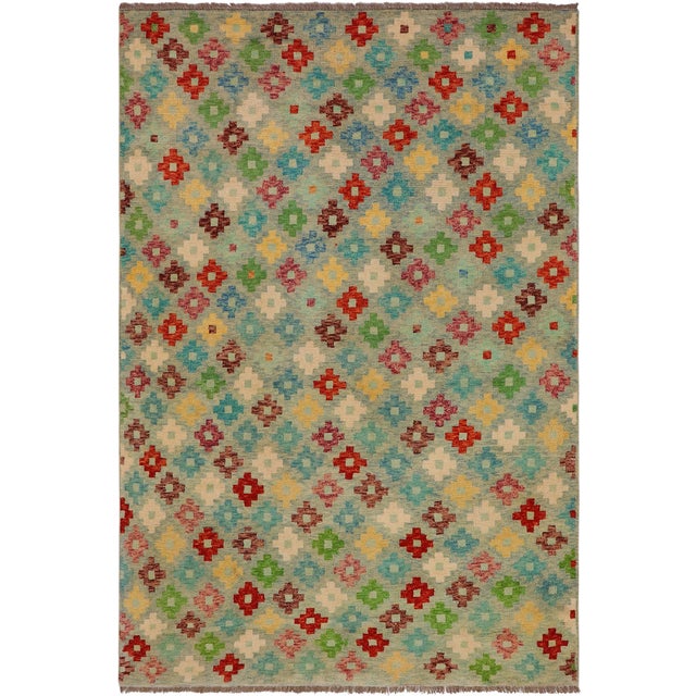 Eclectic Balochi Blue/Rust Wool Rug - 5'1''x8'2'' For Sale - Image 10 of 10