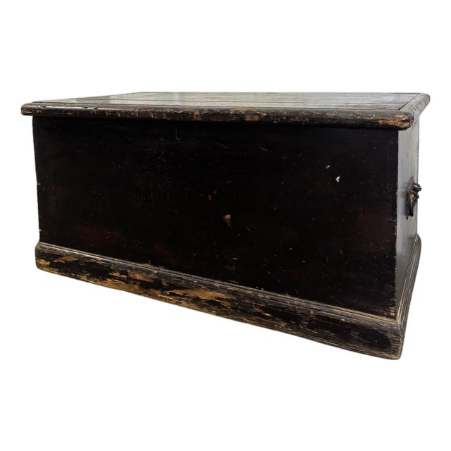 19th Century English Pine Ebonized Blanket Chest For Sale