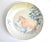 An extra-large ceramic earthenware pottery charger or platter, wheel-thrown and hand-painted with an orange fox on a green...