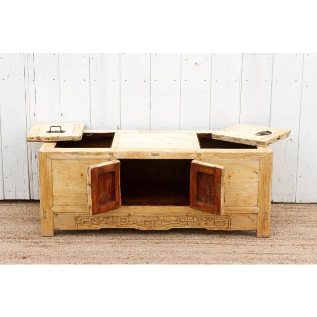 19th Century Antique Bleached Wood Chinese Chest For Sale - Image 5 of 10