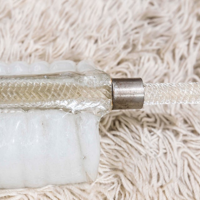 Metal Murano Glass Leaf Wall Light attributed to André Arbus for Barovier & Toso, 1950s For Sale - Image 7 of 13