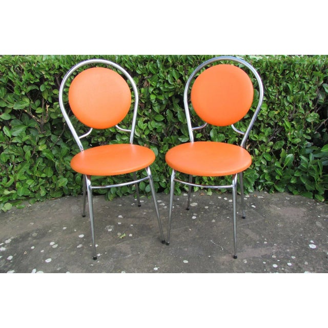 Set of Orange Side Chairs, 1970s For Sale - Image 3 of 10