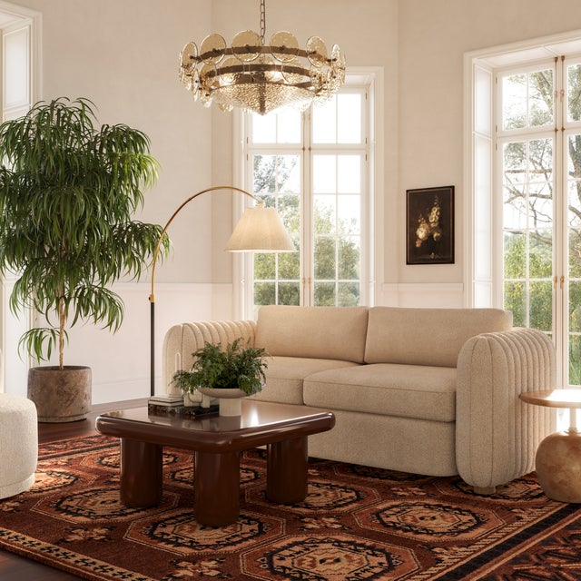 Cozy texture meets effortless style in the Porto Honey Boucle Sofa. Upholstered in a rich, honey-colored boucle fabric,...