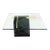 Black Cube Shape Marble Base Brass Stretchers Square Glass Top Coffee Table For Sale