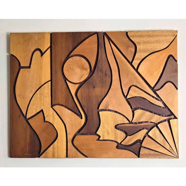 Wood 1960s Modernist Abstract Carved Wood Wall Art Sculpture For Sale - Image 7 of 10