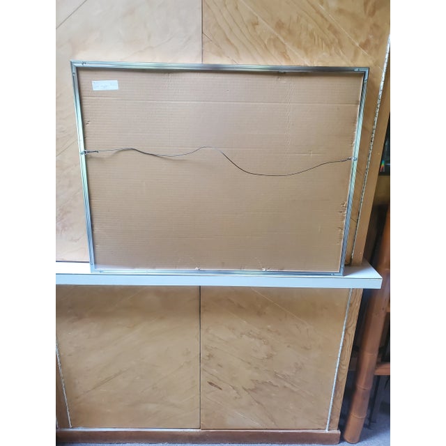 1970s Vintage Miro Style Color Lithograph Mid Century Era, Framed For Sale - Image 9 of 11