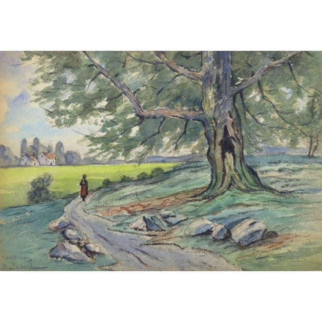 M. Balastié, Vintage Watercolor Landscape - Charentonneau For Sale