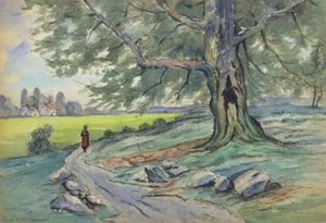 M. Balastié, Vintage Watercolor Landscape - Charentonneau