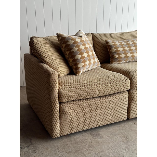 Mid-Century Modern Modernist Diamond-Jacquard Sofa Attributed to Charles Pfister for Knoll, 1970s For Sale - Image 3 of 18