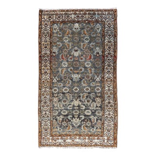 Antique Persian Malayer Rug With All-Over Tribal Design on a Blue Field 2'7 X 4'6 For Sale