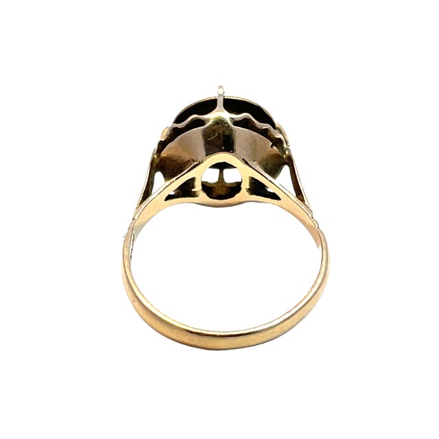 Discover the timeless elegance of our Vintage Solid Gold Coin Ring, expertly crafted from 14k stamped yellow gold....