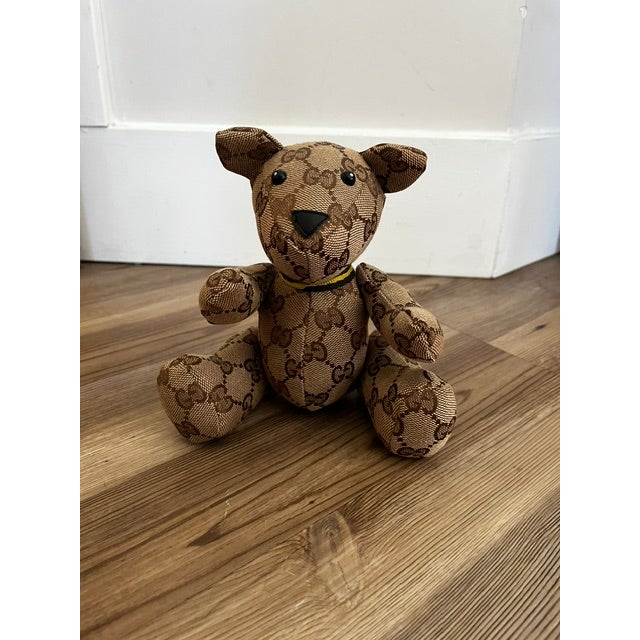 Textile Gucci Style Gg Monogram Canvas Teddy Bear For Sale - Image 7 of 8
