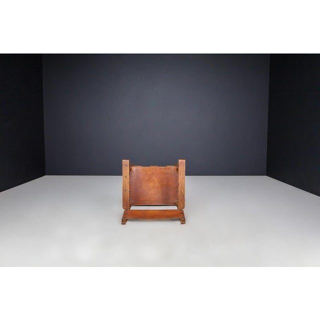 Mid-Century Armchairs in Patinated Cognac Saddle Leather, France, 1950s, Set of 2 For Sale - Image 10 of 11