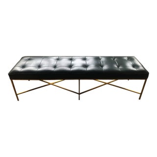 Oly Studio Large Leather Jonathan Bench For Sale