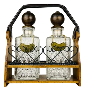 Vintage Tantalus Decanters for Cognac and Whisky, Italy, 1960s, Set of 2