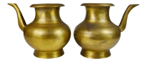 Traditional Handmade Heavy Brass Kindi Water Pots - a Pair
