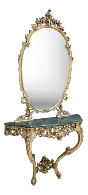 20th Century Wooden Console Mirror Set