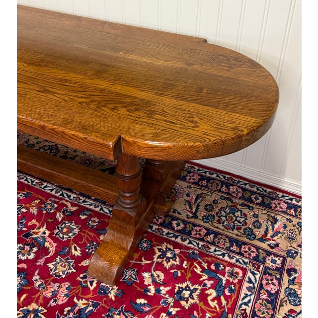 Antique French Country Dining Table Farmhouse Double Baluster Honey Oak 1930s For Sale - Image 17 of 18