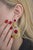 Bochic Orient 7ct Ruby, 4ct Peridot & 3ct Citrin Earrings in 18K Gold For Sale - Image 9 of 13
