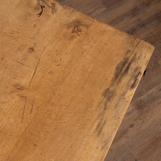 Rustic White 20th Century Pine Farmhouse Coffee Table For Sale - Image 10 of 14