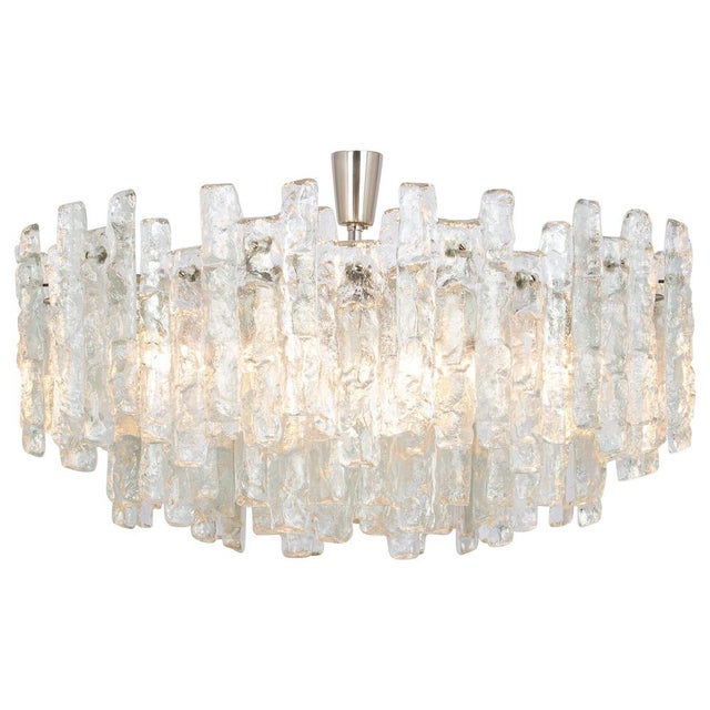 Soria Chandelier in Ice Glass from Kalmar, Germany, 1970s For Sale - Image 14 of 14