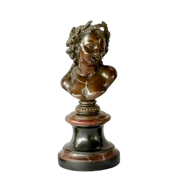 Bronze Female Allegorical Busts on Marble Plinths, Set of Four For Sale In Tampa - Image 6 of 9