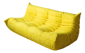 Yellow Microfiber Togo 3-Seat Sofa by Michel Ducaroy for Ligne Roset