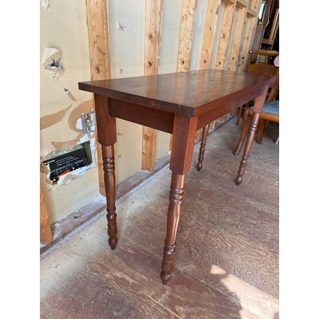 Wood Vintage English French Country Style Narrow Top Console Table For Sale - Image 7 of 17
