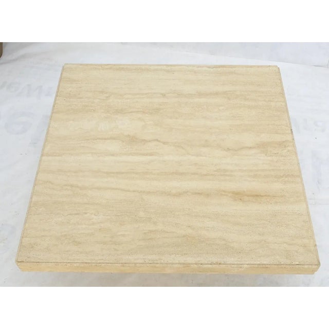 Mid-Century Modern Mid-Century Modern Square Travertine Coffee Table For Sale - Image 3 of 10