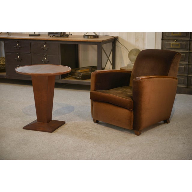 1940s Art Deco Sapelli Veneer Pedestal Table, 1940s For Sale - Image 5 of 13