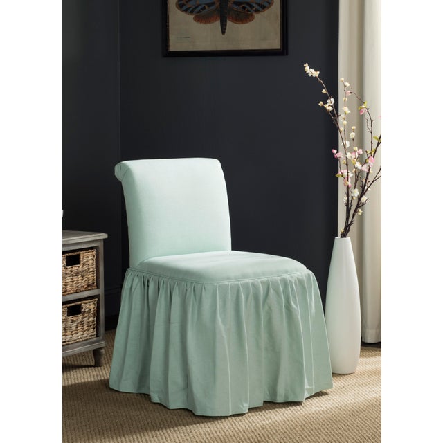 Skirted Vanity Chair in Robin's Egg Blue For Sale - Image 4 of 5