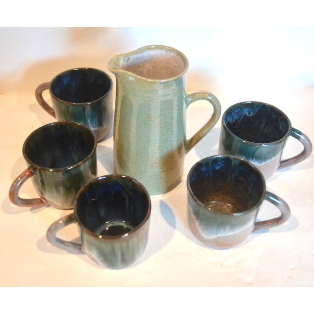 Mid-Century Modern Eugene Deutch Studio Pottery Drink Set For Sale - Image 3 of 9