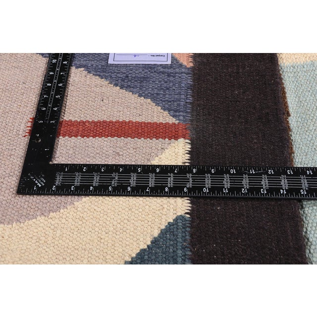 Textile Contemporary Indian Kilim Rug, 10'02 X 14'02 For Sale - Image 7 of 10