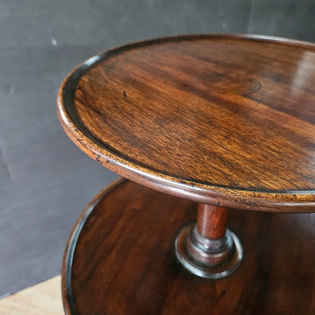 English Late 19th Century Mahogany 3 Tier Spoon Foot Pedestal Base Dumbwaiter For Sale - Image 3 of 9
