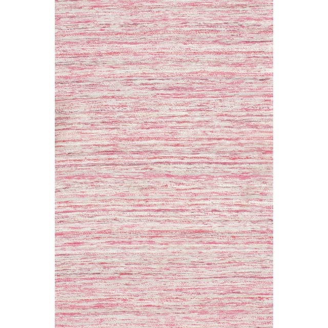 Pasargad Pink Color Sari-Silk Modern Flat Weave Rug - 2' X 3' For Sale