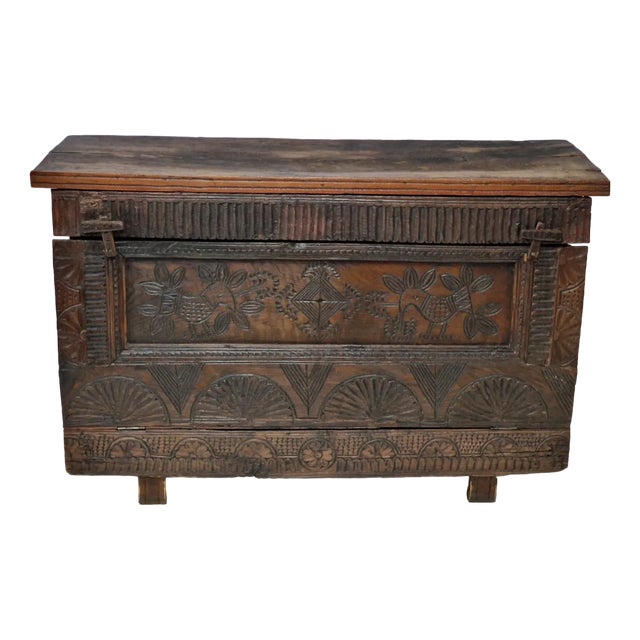 Mid-19th Century Sardinian Chest in Chestnut Wood For Sale