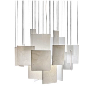 Ingo Decorative Pendant Lamp in Bianco Carrara Marble by Bufalini Marmi For Sale